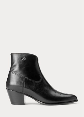 Bottes en cuir noires Lucille Ralph Lauren pour femmes