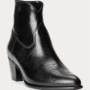 Bottes en cuir noires Lucille Ralph Lauren pour femmes Bottes en cuir noires Lucille Ralph Lauren pour femmes