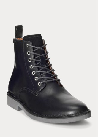 Bottes en cuir noires Talan Ralph Lauren pour hommes
