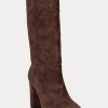 Bottes en daim chocolat Ralph Lauren Artizan pour femmes Bottes en daim chocolat Ralph Lauren Artizan pour femmes