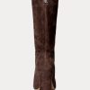 Bottes en daim chocolat Ralph Lauren Artizan pour femmes Bottes en daim chocolat Ralph Lauren Artizan pour femmes