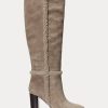 Bottes en daim grises Aubri Ralph Lauren pour femmes Bottes en daim grises Aubri Ralph Lauren pour femmes