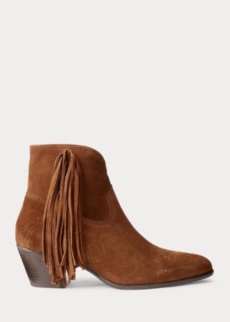 Bottes en daim marron à franges Lucille de Ralph Lauren pour femme