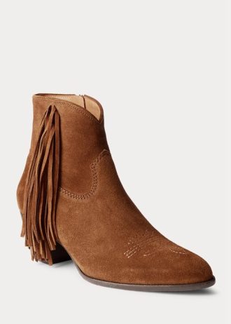 Bottes en daim marron à franges Lucille de Ralph Lauren pour femme