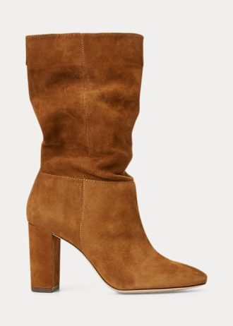 Bottes en daim marron Ralph Lauren Artizan pour femmes