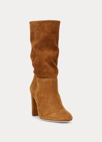Bottes en daim marron Ralph Lauren Artizan pour femmes