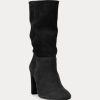 Bottes en daim noires Ralph Lauren Artizan pour femmes