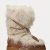 Bottes en peau lainée et cuir bruni Ralph Lauren Celia pour femme Bottes en peau lainée et cuir bruni Ralph Lauren Celia pour femme