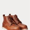 Bottes à lacets en cuir marron Ralph Lauren pour homme Bottes à lacets en cuir marron Ralph Lauren pour homme
