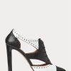 Bottes Lindley en cuir de veau color-block noires/blanches pour femme Ralph Lauren Bottes Lindley en cuir de veau color-block noires/blanches pour femme Ralph Lauren