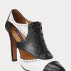 Bottes Lindley en cuir de veau color-block noires/blanches pour femme Ralph Lauren Bottes Lindley en cuir de veau color-block noires/blanches pour femme Ralph Lauren