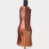 Bottes marron à petits talons en cuir de veau Vachetta Ralph Lauren pour femme Bottes marron à petits talons en cuir de veau Vachetta Ralph Lauren pour femme