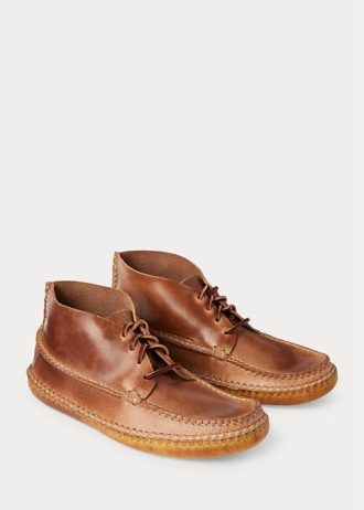 Bottes mocassins chukka en cuir marron Ralph Lauren pour homme