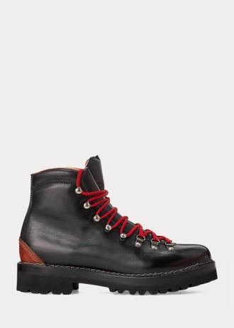 Bottes noires en cuir de veau bruni Fidel pour homme Ralph Lauren