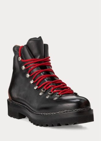 Bottes noires en cuir de veau bruni Fidel pour homme Ralph Lauren