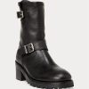 Bottes noires en cuir vachette Payge Ralph Lauren pour femmes Bottes noires en cuir vachette Payge Ralph Lauren pour femmes