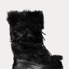 Bottes noires en peau lainée et cuir bruni Ralph Lauren Celia pour femmes Bottes noires en peau lainée et cuir bruni Ralph Lauren Celia pour femmes