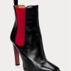 Bottes noires/rouges en cuir de veau Zoie Ralph Lauren pour femme Bottes noires/rouges en cuir de veau Zoie Ralph Lauren pour femme