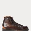 Bottes Ralph Lauren Fidel en cuir de veau bruni marron foncé pour homme Bottes Ralph Lauren Fidel en cuir de veau bruni marron foncé pour homme
