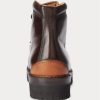 Bottes Ralph Lauren Fidel en cuir de veau bruni marron foncé pour homme Bottes Ralph Lauren Fidel en cuir de veau bruni marron foncé pour homme