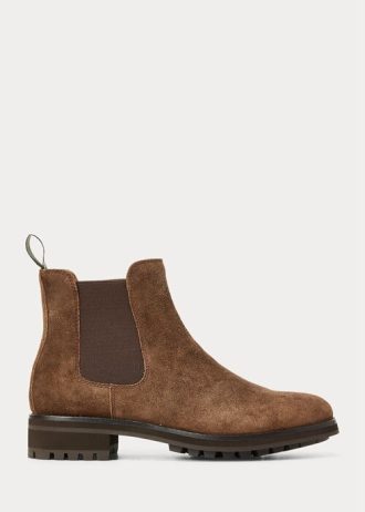 Bottines Chelsea en daim marron Ralph Lauren Bryson pour homme