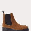 Bottines Chelsea en daim marron Ralph Lauren pour femme