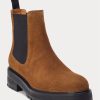 Bottines Chelsea en daim marron Ralph Lauren pour femme