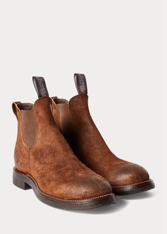 Bottines Chelsea en daim marron Ralph Lauren pour homme