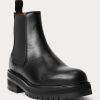 Bottines Chelsea noires en cuir de veau Ralph Lauren pour femmes