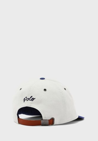 Casquettes blanches à visière plate avec logo Ralph Lauren pour homme