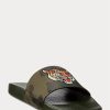 Chaussons en cuir camouflage tigre Ralph Lauren Olive pour homme Chaussons en cuir camouflage tigre Ralph Lauren Olive pour homme