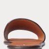 Chaussons en cuir vachette marron Ralph Lauren pour femme Chaussons en cuir vachette marron Ralph Lauren pour femme