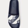 Sandales en similicuir bleu marine avec logo Ralph Lauren Audrina pour femme Sandales en similicuir bleu marine avec logo Ralph Lauren Audrina pour femme
