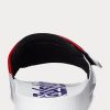 Chaussons moto en cuir color-block Ralph Lauren blancs/rouges pour homme