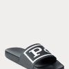 Chaussons noirs/blancs avec logo Ralph Lauren pour homme Chaussons noirs/blancs avec logo Ralph Lauren pour homme