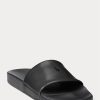 Chaussons en cuir poney Ralph Lauren Signature pour homme, noir/noir