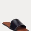 Chaussons noirs en cuir vachette Ralph Lauren pour femmes