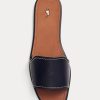 Chaussons noirs en cuir vachette Ralph Lauren pour femmes
