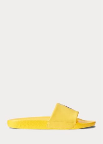 Chaussons Polo Bear jaunes Ralph Lauren pour hommes Chaussons Polo Bear jaunes Ralph Lauren pour hommes