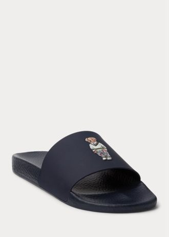Chaussons Polo Bear Ralph Lauren bleu marine pour homme