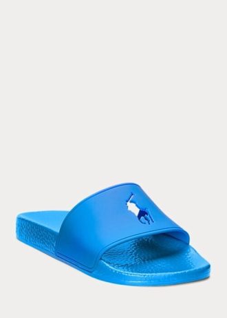 Chaussons Ralph Lauren Big Pony bleus pour femmes