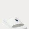 Chaussons Ralph Lauren Signature Pony blancs/bleu marine pour homme Chaussons Ralph Lauren Signature Pony blancs/bleu marine pour homme
