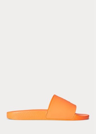 Chaussons Ralph Lauren Signature Pony orange/blanc pour homme