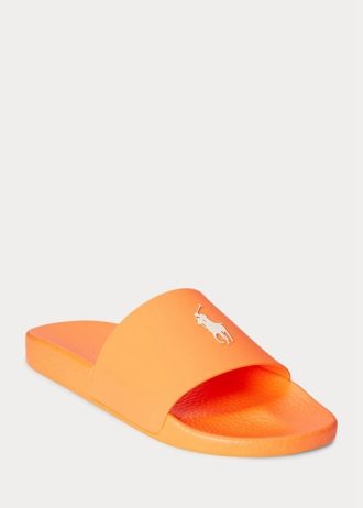 Chaussons Ralph Lauren Signature Pony orange/blanc pour homme