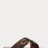 Chaussons Ralph Lauren Welington en cuir de veau marron foncé pour homme Chaussons Ralph Lauren Welington en cuir de veau marron foncé pour homme