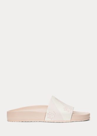 Chaussons roses en similicuir avec logo Ralph Lauren Audrina pour femmes