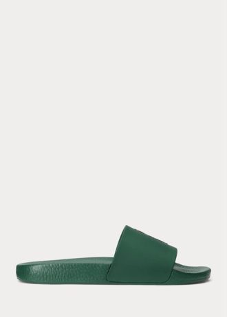 Chaussons verts Polo Bear Ralph Lauren pour hommes Chaussons verts Polo Bear Ralph Lauren pour hommes
