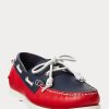 Chaussures décontractées en cuir bicolores bleu marine/rouge pour homme Ralph Lauren Merton