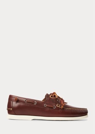 Chaussures décontractées en cuir marron foncé Ralph Lauren Merton pour hommes