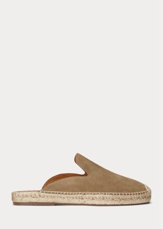 Chaussures décontractées en daim kaki Ralph Lauren Cevio pour hommes